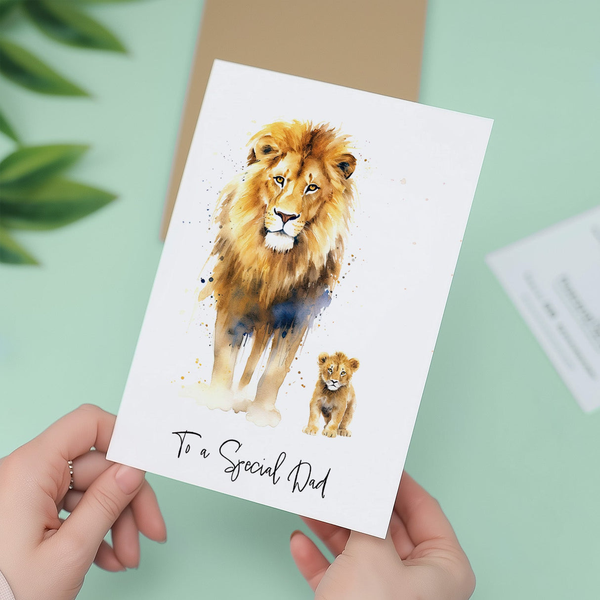 Birthday Card For Dad Card for Fathers Day Birthday Card For Her Birthday Gift For Dad Happy Birthday Card For Dad with Lion Illustration