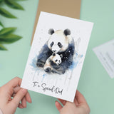 Birthday Card For Dad Card for Fathers Day Birthday Card For Her Birthday Gift For Dad Happy Birthday Card For Dad with Panda Illustration