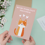 Cute Valentine's Day Card We're Purr-Fect Together Cute Cat Valentine's Day Card For Him or Her