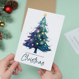 Dad Christmas Card, Watercolour Christmas Tree Design, For Him, Christmas Card