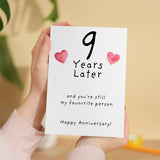 9th Wedding Anniversary Card For Wife Anniversary Card for Husband 9 Year Anniversary Card For Boyfriend or Girlfriend Ninth Anniversary