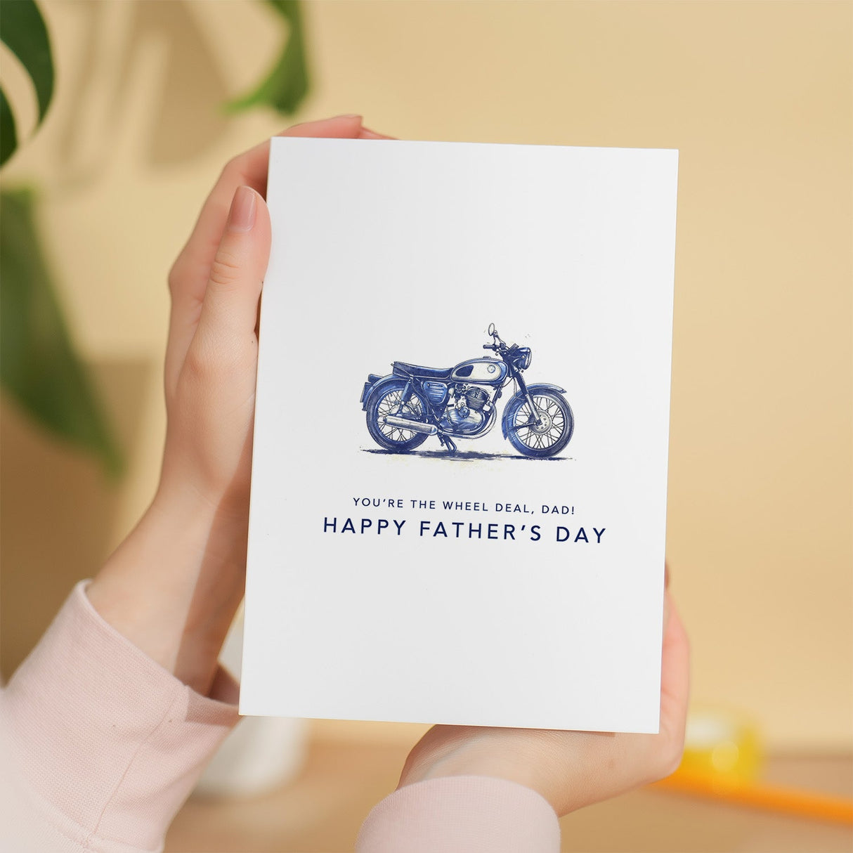 Father's Day Card For Dad Motorcycle Enthusiasts Simple Father's Day Card You're The Wheel Deal Dad Father's Day Gift