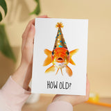 Birthday Card For Her Birthday Card For Him Brother Sister Friend Funny Birthday Card For Dad or Mum Gold Fish Fishing Birthday Card