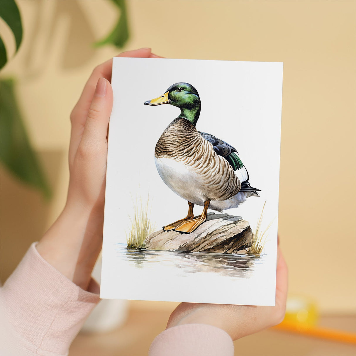 Duck Notelet Card For Anyone Any Occasion Card For Her or For Him 5x7, A6 Card For Birthday or Easter Card Thank You Card Wildlife