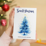 Christmas Card For Son and Partner Card For Him Xmas Card for Son Christmas Card for Loved One Family Card Christmas Tree Card