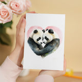 Valentine's Day Card for Her Valentine's Day Card for Wife Valentine's Day Card For Husband Boyfriend or Girlfriend Cute Pandas