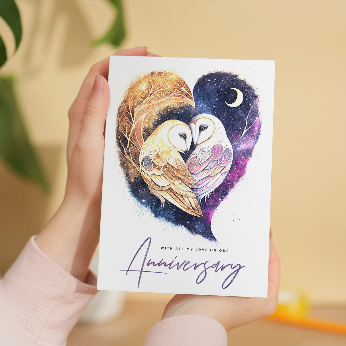 Anniversary Card For Wife Card for Anniversary Card For Husband Cute Owls Love Heart Anniversary Card For Boyfriend or Girlfriend