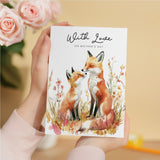 A cute fox illustration on a Mother's Day card, perfect for wildlife lovers and celebrating Mum's special day.