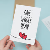 1 Year Anniversary Card For Husband or Wife Anniversary Card for 1st Anniversary Card For Boyfriend or Girlfriend First Wedding Anniversary