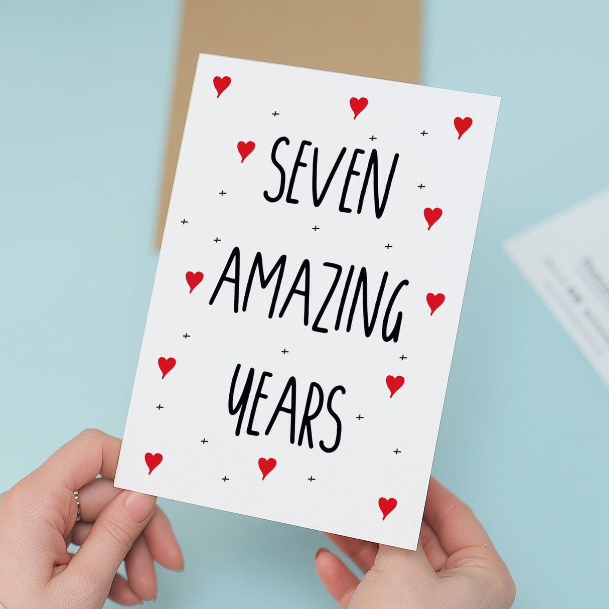 7 Year Anniversary Card For Wife or Husband Anniversary Card for 7th Anniversary Card For Boyfriend or Girlfriend Seven Wedding Anniversary