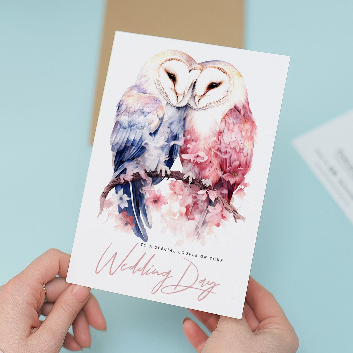 Wedding Card For Couple Wedding Card For Son and Daughter-In-Law Wedding Card For Daughter and Son-In-Law Owls Love Birds Wedding Card