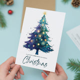 Sister Christmas Card, Watercolour Christmas Tree Design, For Her, Christmas Card