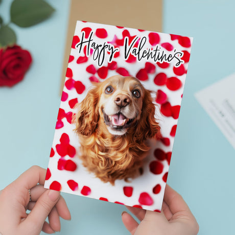 Valentine's Day Card, Red Cocker Spaniel, For Her or Him, From The Dog