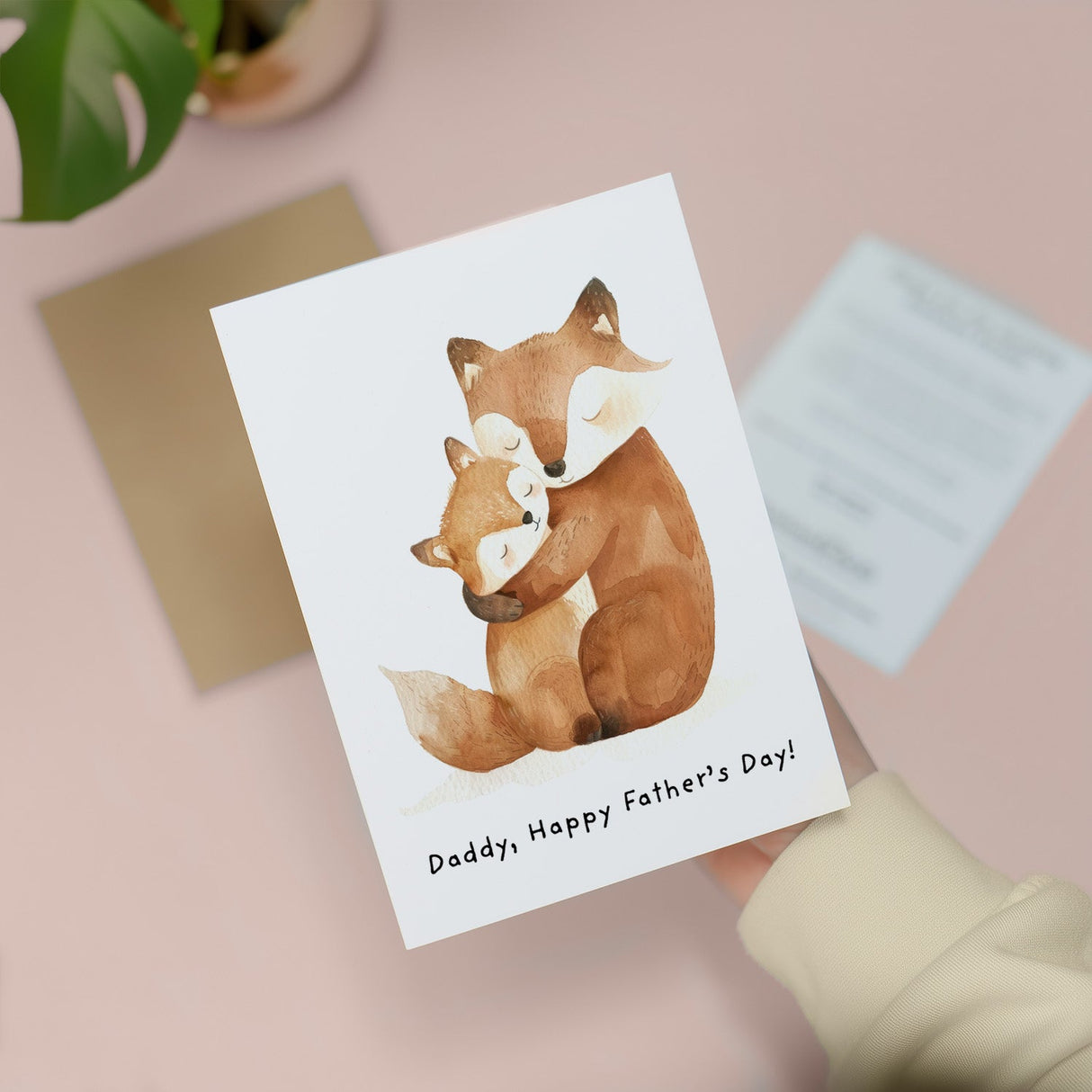 Father's Day Card For Daddy Cute Fox and Cub Illustration Father's Day Card For Dad Father's Day Gift From Child