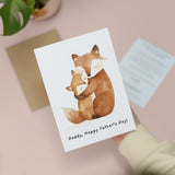 Father's Day Card For Daddy Cute Fox and Cub Illustration Father's Day Card For Dad Father's Day Gift From Child