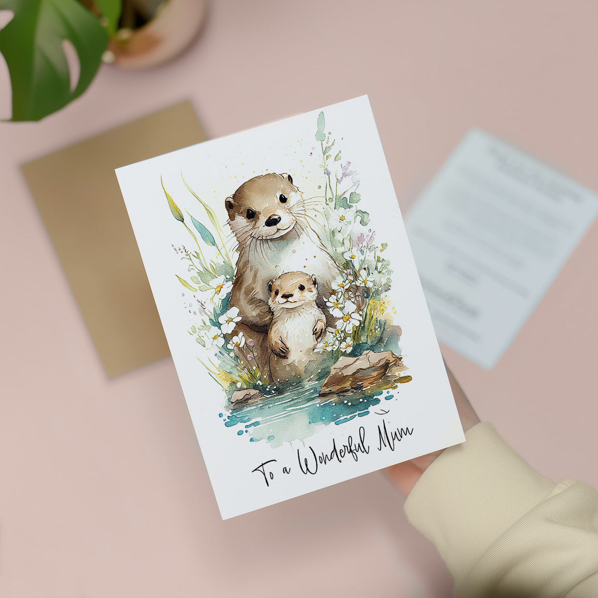 Birthday Card For Mum Card for Mothers Day Birthday Card For Her Birthday Gift For Mum Happy Birthday Card For Mum with Otter Illustration