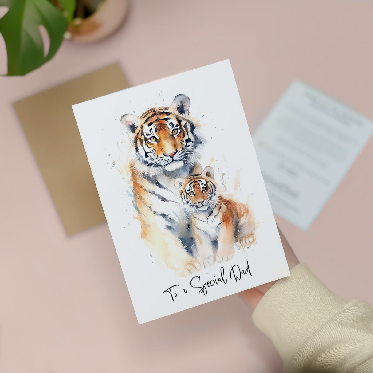 Birthday Card For Dad Card for Fathers Day Birthday Card For Her Birthday Gift For Dad Happy Birthday Card For Dad with Tiger Illustration