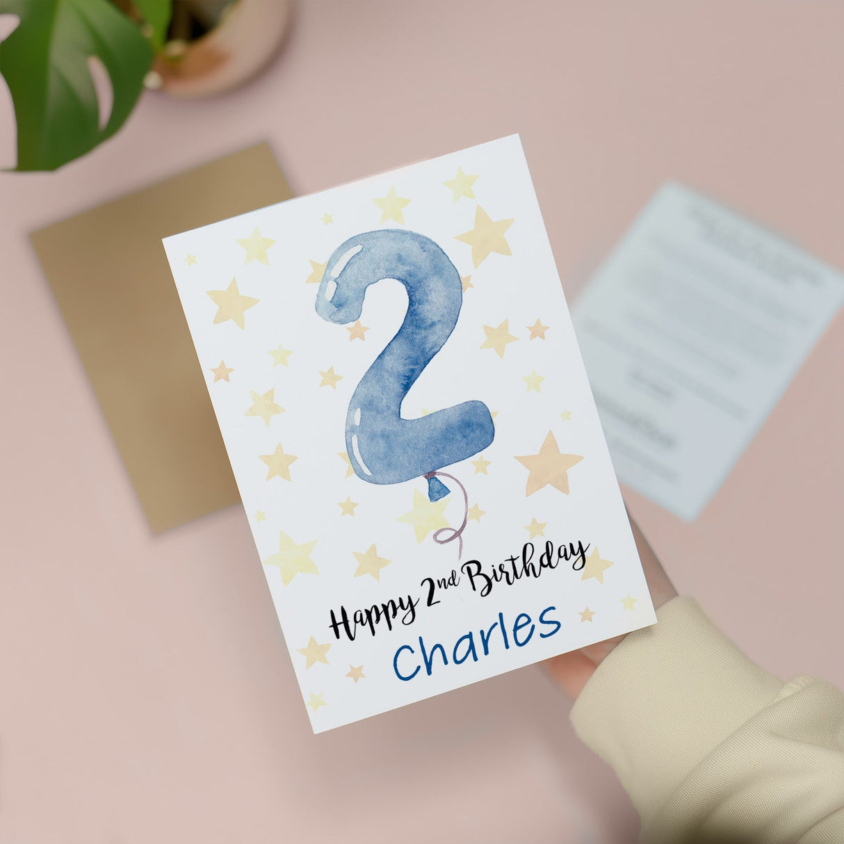 Customisable 2nd Birthday Card For Boy Custom Name Card For Boy Second Birthday Card For Baby Birthday Card for Baby Boy Custom 2nd Birthday