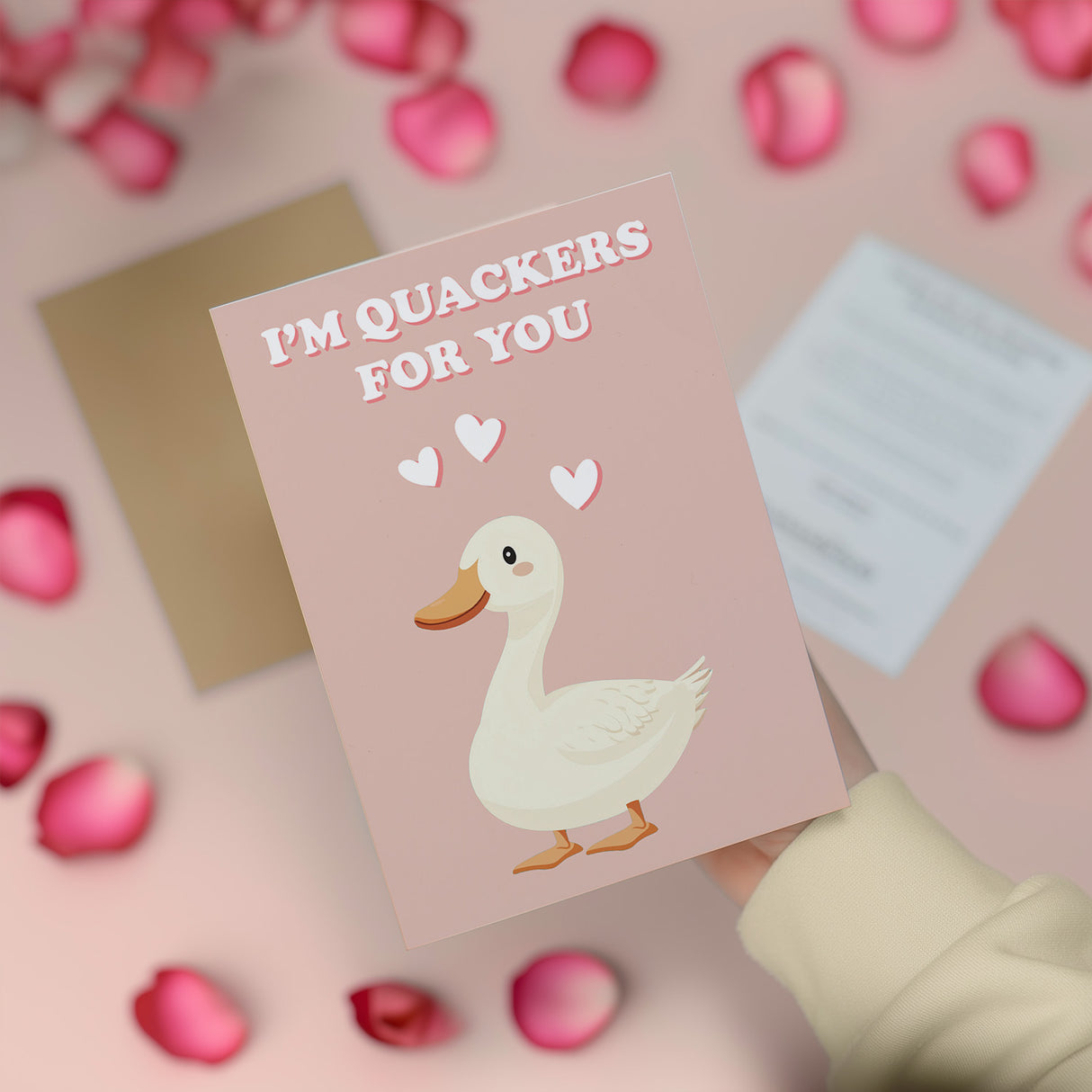 Cute Valentine's Day Card I'm Quackers for You Cute Duck Valentine's Day Card For Him or Her