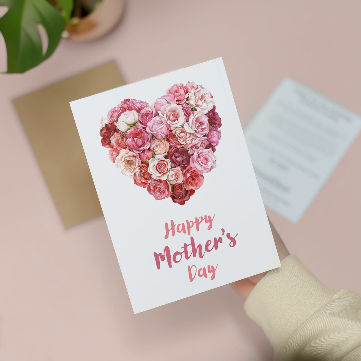 Mother's Day Card For Mum Happy Mother's Day Mothers Day card Mothering Sunday Card Rose Heart Mother's Day Card For Mom Mommy Mum Mummy