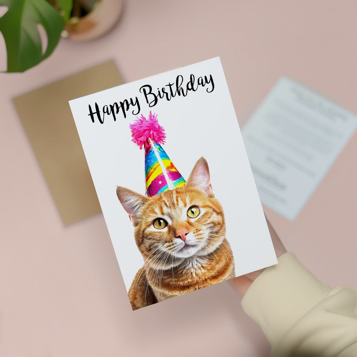 Birthday Card For Her Card For Friend Mum or Sister Birthday Card For Him Brother Dad Happy Birthday Card of Ginger Cat Fun Birthday Card