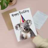 Birthday Card For Him or Her Fun Birthday Card of A Koala Happy Birthday Card For Mum, Dad, Sister Brother