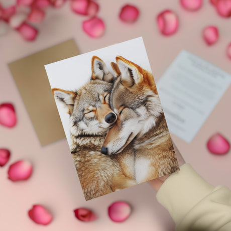 Anniversary Card – Cute Wolves Card for Husband, Wife, Boyfriend or Girlfriend