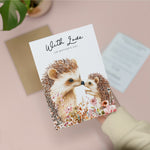 Mother's Day Card Cute Hedgehog Illustration For Wildlife Lover Pretty Mother's Day Card For Mum