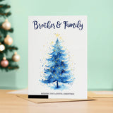 Christmas Card For Brother and Family Card Xmas Card for Brother Christmas Card for Loved One Brother Family Card Christmas Tree Card