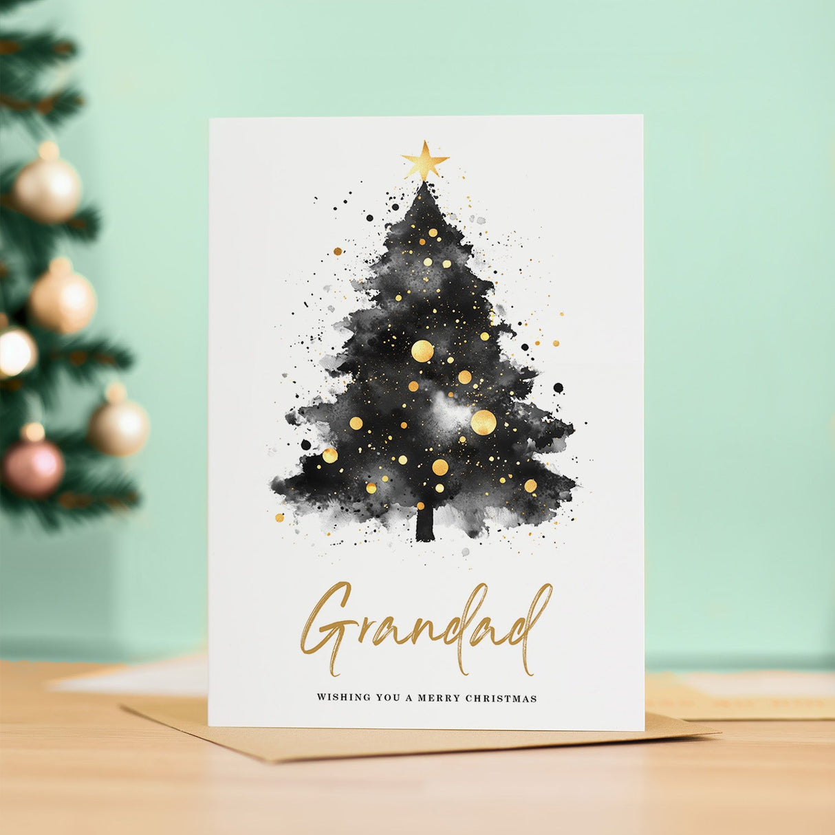 Christmas Card For Grandad Christmas Tree Card Wising You A Merry Christmas