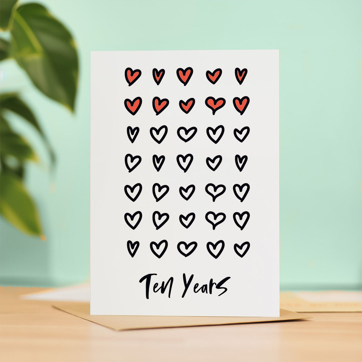 10th Wedding Anniversary Card For Wife Anniversary Card for Husband or Boyfriend Anniversary Card For Girlfriend Tenth Anniversary Ten Year