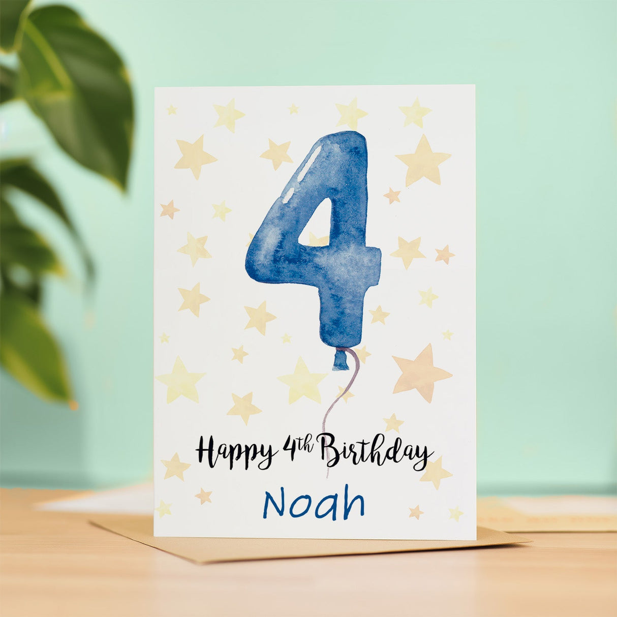 Personalised 4th Birthday Card For Boy Custom Name Card For Boy Forth Birthday Card For Child Birthday Card for Boy Custom 4th Birthday