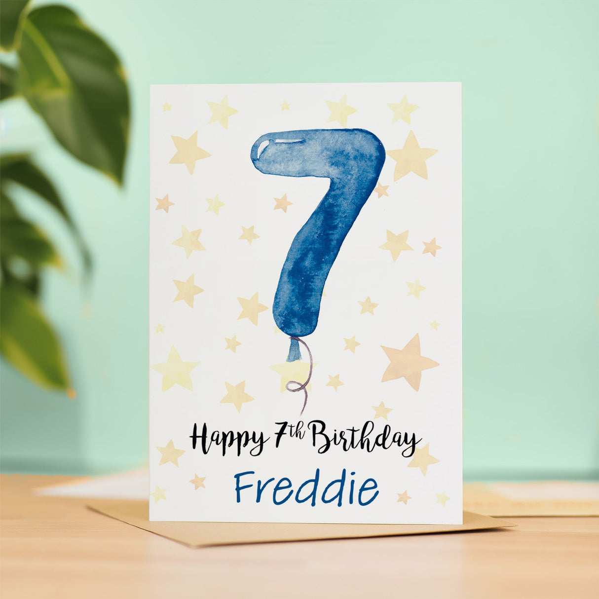 Personalised 7th Birthday Card For Boy Custom Name Card For Boy Seventh Birthday Card For Child Birthday Card for Boy Custom 7th Birthday