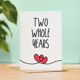 2 Year Anniversary Card For Husband or Wife Anniversary Card for 2nd Anniversary Card For Boyfriend or Girlfriend Second Wedding Anniversary