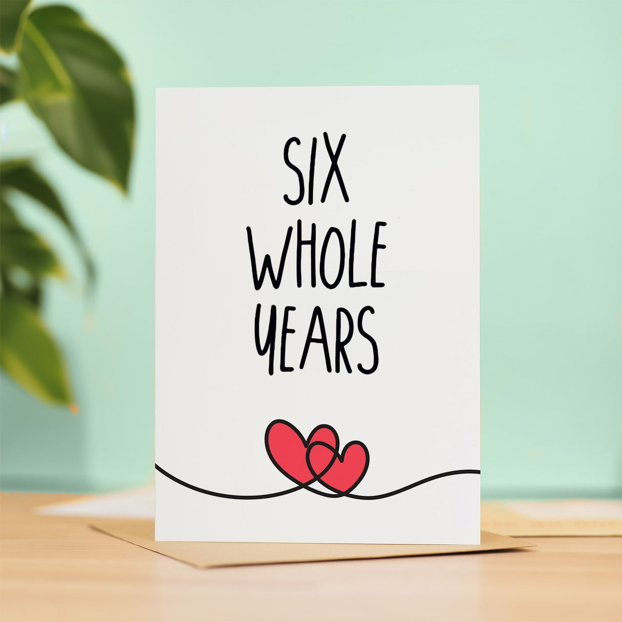 6 Year Anniversary Card For Husband or Wife Anniversary Card for 6th Anniversary Card For Boyfriend or Girlfriend Six Wedding Anniversary