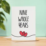 9 Year Anniversary Card For Husband or Wife Anniversary Card for 9th Anniversary Card For Boyfriend or Girlfriend Nine Wedding Anniversary