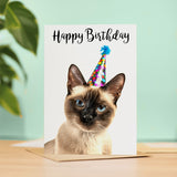 Birthday Card For Anyone Birthday Card For Friend Birthday Card For Her or For Him Siamese Cat Birthday Card For Son or Daughter