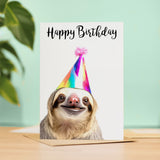 Birthday Card For Him or Her Fun Birthday Card of A Sloth Happy Birthday Card For Mum, Dad, Sister Brother