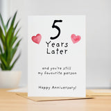 5th Wedding Anniversary Card For Wife Anniversary Card for Husband 5 Year Anniversary Card For Boyfriend or Girlfriend Fifth Anniversary