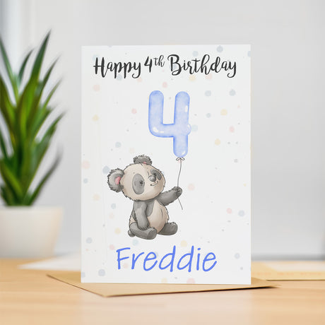 Personalised 1st, 2nd, 3rd, 4th, 5th Birthday Card for Son, Grandson, Nephew, Godson, Boys Panda Card