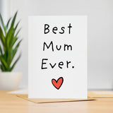 Mother's Day Card For Mum Happy Mother's Day Mothers Day card Mothering Sunday Mom Mommy Mum Mummy Best Mum Ever Card