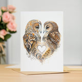 Valentine's Day Card for Her Valentine's Day Card for Wife Valentine's Day Card For Husband Boyfriend or Girlfriend Brown Owls