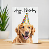 Birthday Card For Her Card For Friend Mum or Sister Birthday Card For Him Brother Dad Happy Birthday Card of Golden Retreiver Dog Fun Card