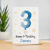 Personalised 3rd Birthday Card For Boy Custom Name Card For Boy Third Birthday Card For Child Birthday Card for Boy Custom 3rd Birthday