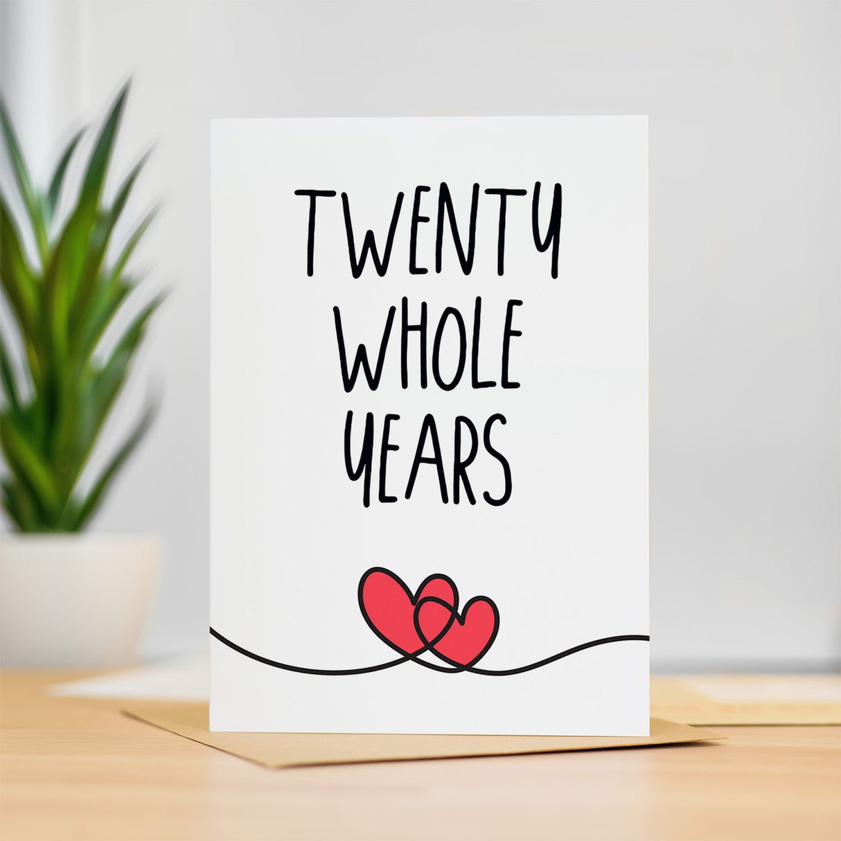 20 Year Anniversary Card For Husband or Wife Anniversary Card 20th Anniversary Card For Boyfriend Girlfriend Twentieth Wedding Anniversary