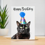 Birthday Card For Her Card For Friend Mum or Sister Birthday Card For Him Brother Dad Happy Birthday Card of Black Cat Fun Birthday Card