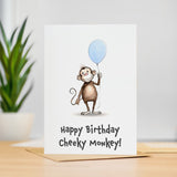 Birthday Card For Children Cute Monkey Birthday Card For Child Card For Boy Birthday Card For Girl Cheeky Monkey Fun Birthday Card For Kids