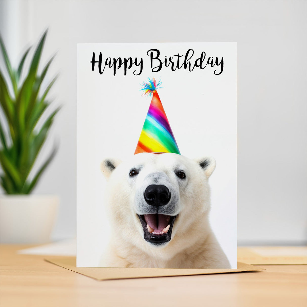 Birthday Card For Him or Her Fun Birthday Card of A Polar Bear Happy Birthday Card For Mum, Dad, Sister Brother