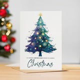 Brother & Family Christmas Card, Watercolour Tree Design, For Him