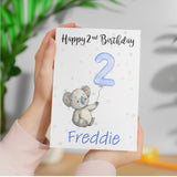 Personalised 1st, 2nd, 3rd, 4th, 5th Birthday Card for Son, Grandson, Nephew, Godson, Boys Koala Card